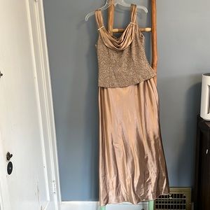 Rose gold shimmer and satin gown